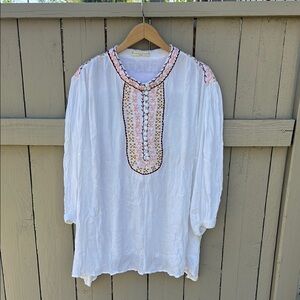 eShakti Wayward Fancies Bohemian Embroidered Tunic Top Festival O/S